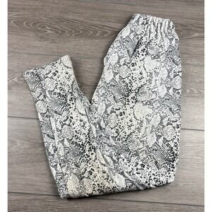 Zubaz Women's Vintage All Over Snake Print Pattern Pants Black White Size XL